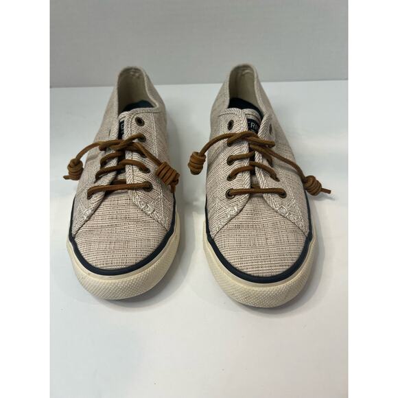 Sperry Pier View Women’s Cream Slip-On Canvas Sneaker Shoes Sz 8 - Picture 3 of 8